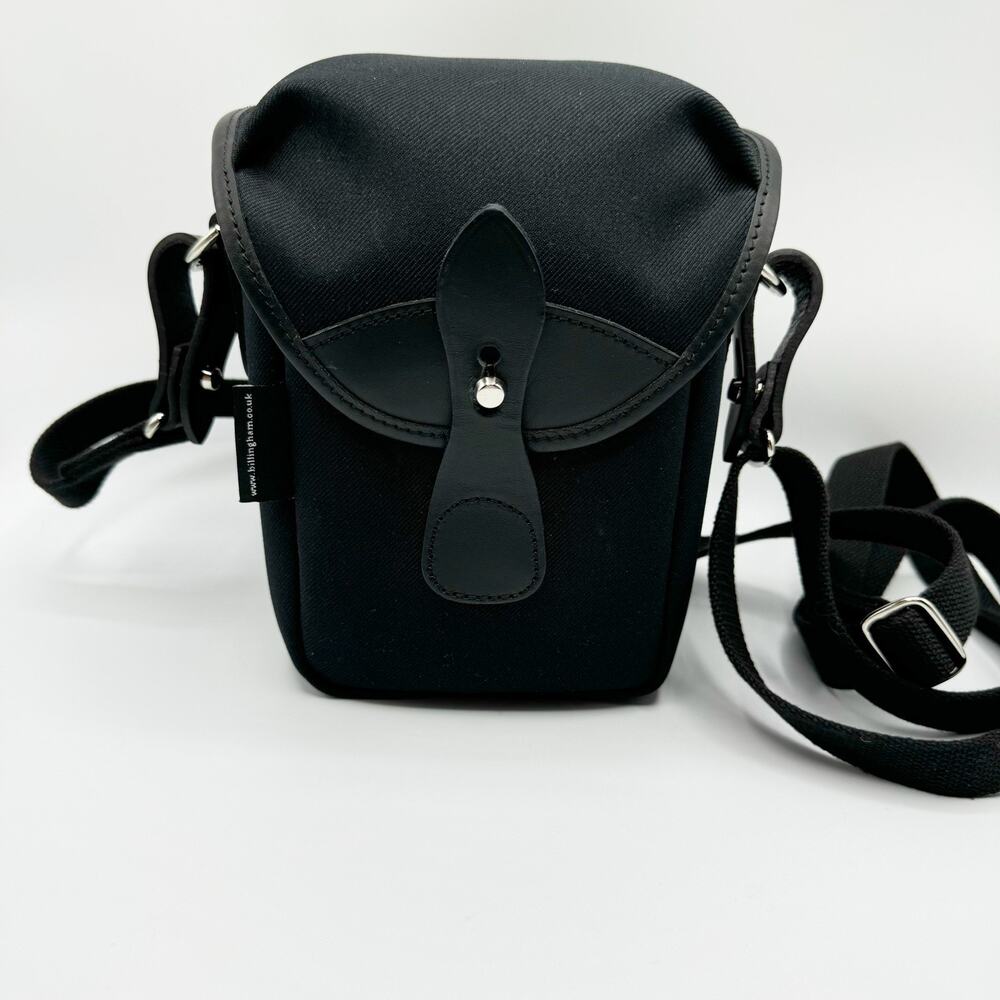 Billingham 72 Camera Bag Black FibreNyte Black Leather Padded Adjustable Strap